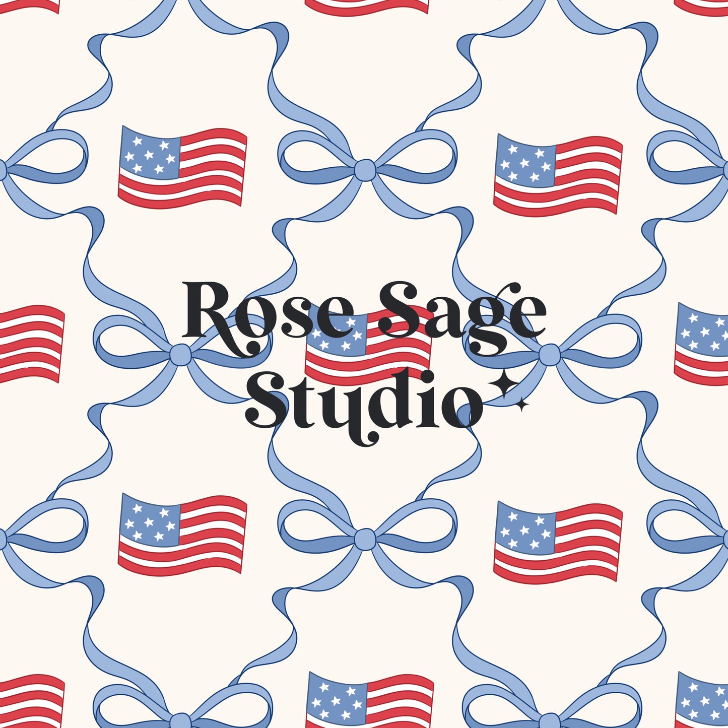 Fourth of July Bows and Flags Seamless File