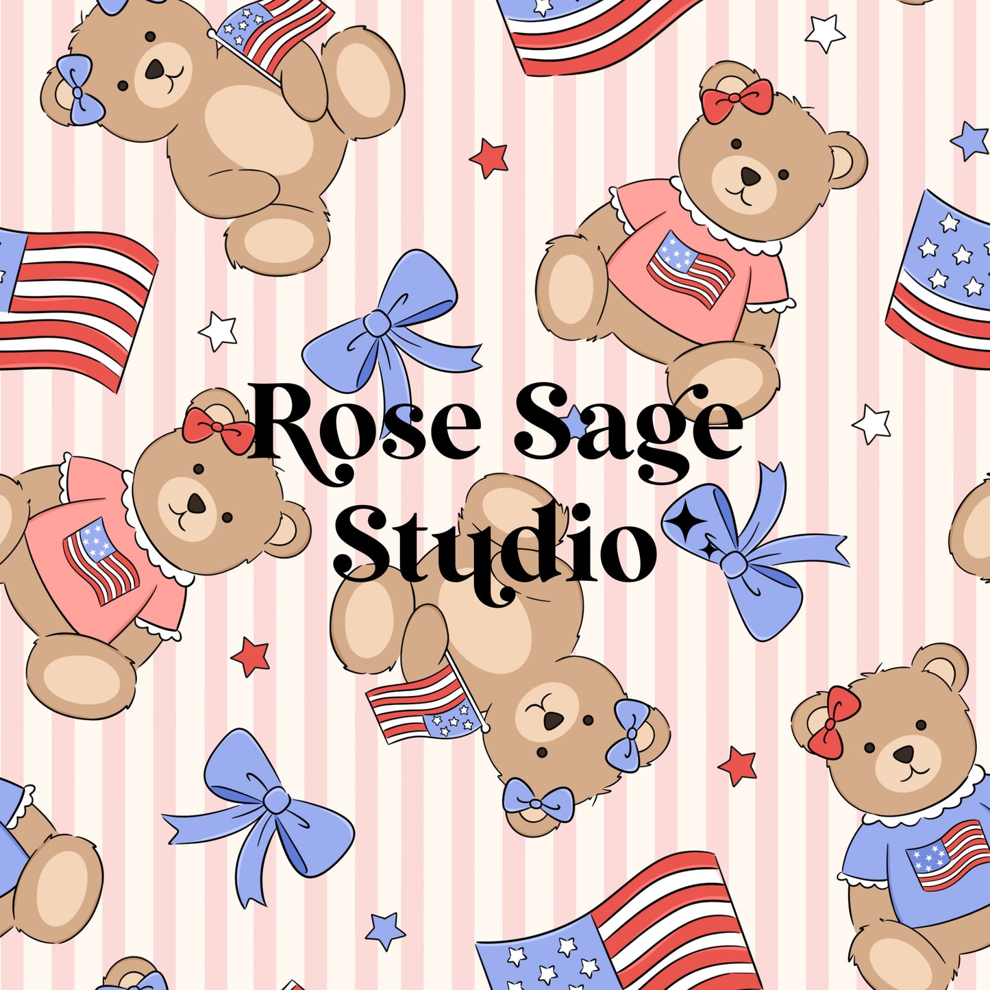 Fourth of July Bears Seamless File