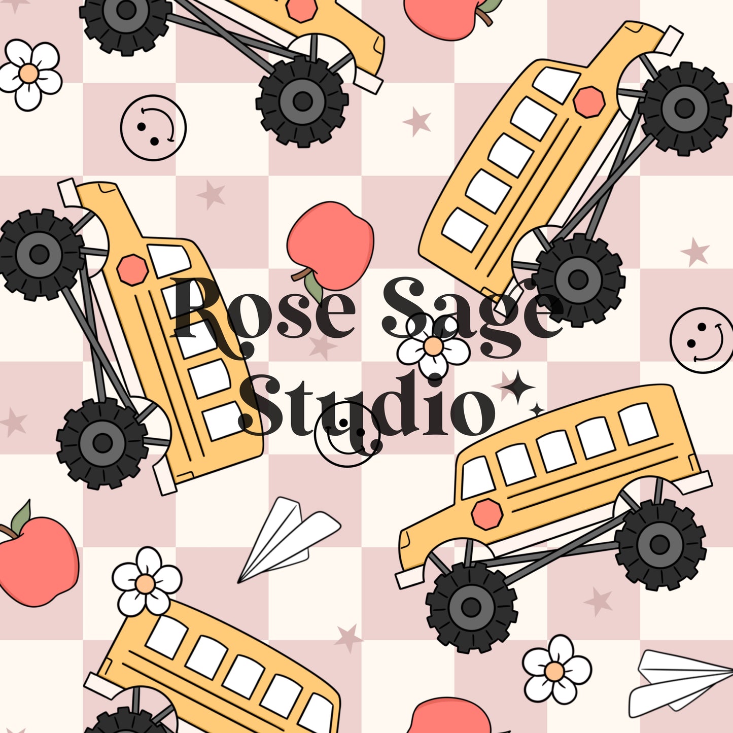 Monster Truck School Bus Seamless File