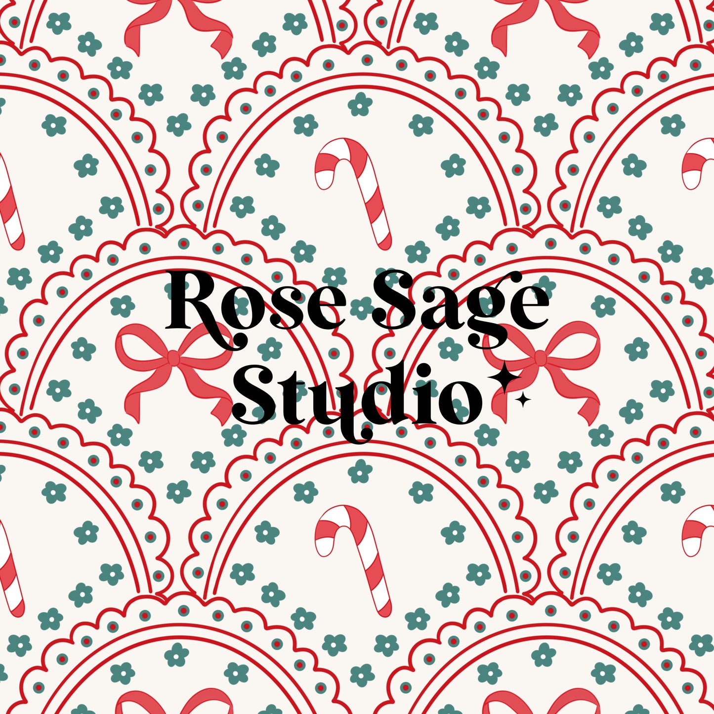 Christmas Bows Scalloped Seamless File