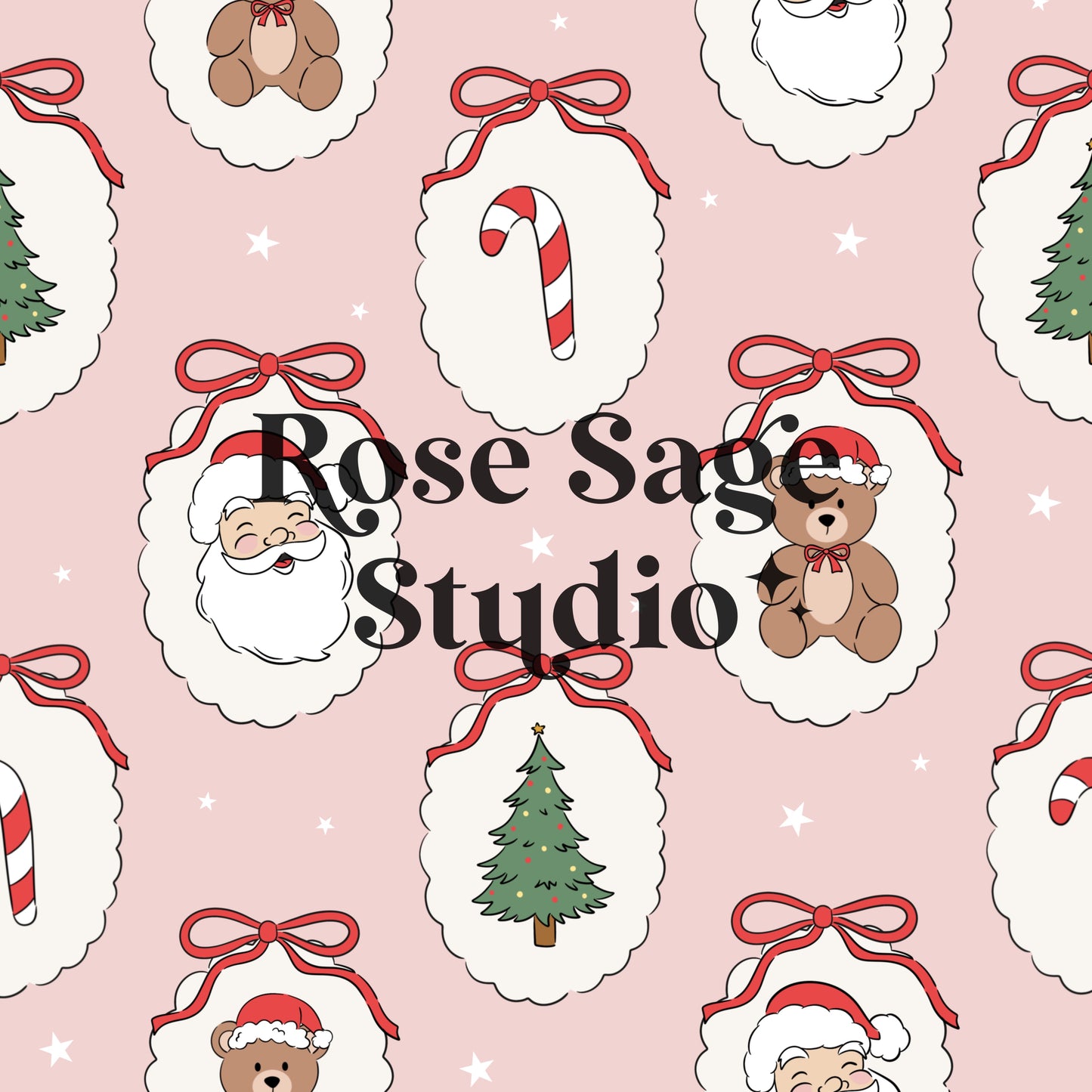 Pink Christmas Frames Seamless File