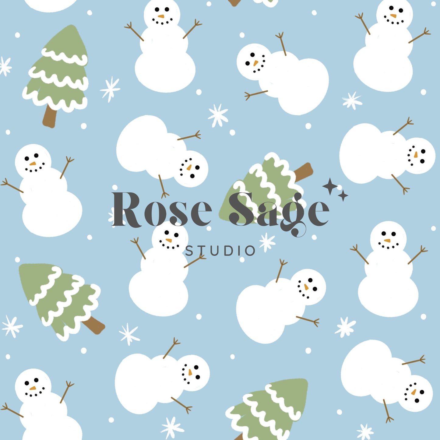 Boho Winter Snowman Trees Seamless Pattern, Boho Christmas Snowmen Seamless File, Neutral Winter Holiday Snow Digital Seamless Pattern