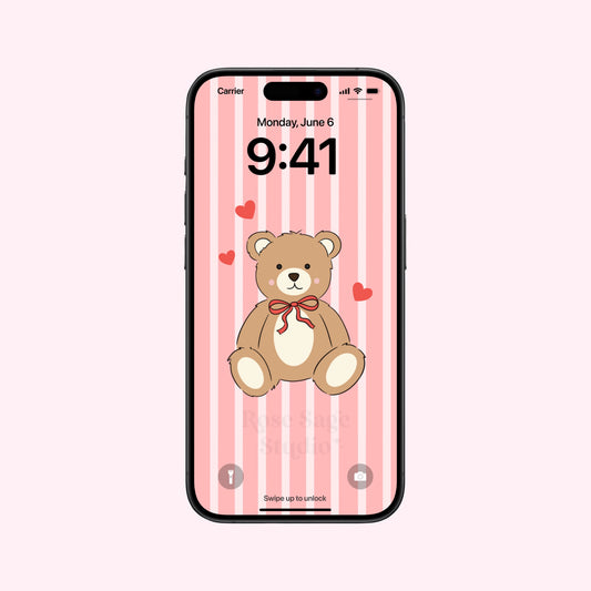 Valentine Teddy Bear Phone Wallpaper