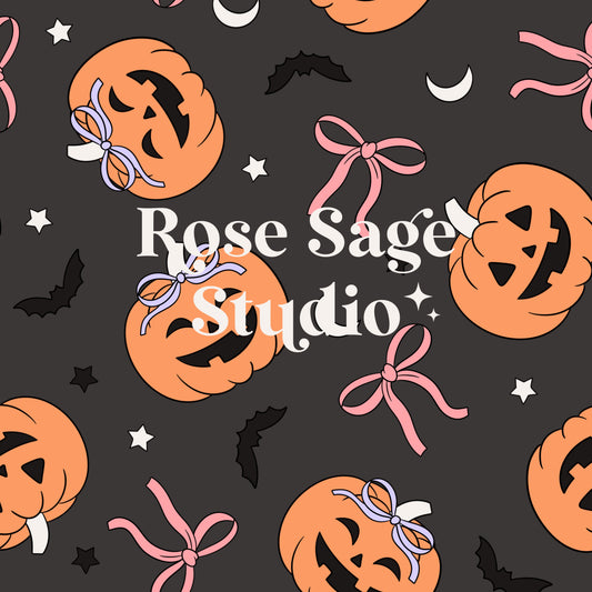Jack o Lanterns and Bows Seamless File