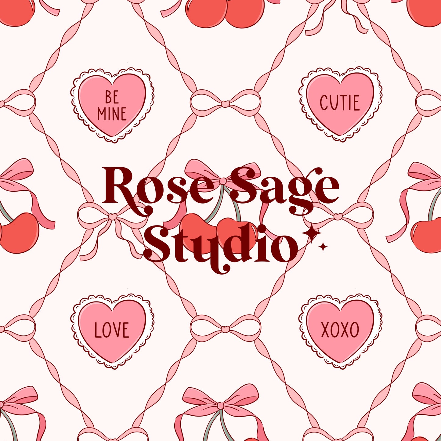 Valentine’s Cherry Bows Seamless File