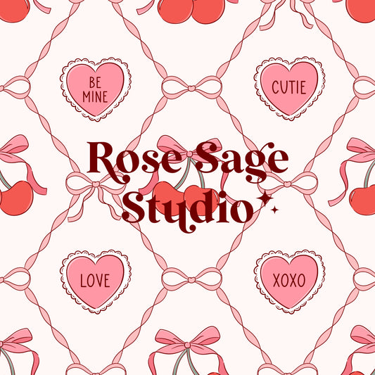 Valentine’s Cherry Bows Seamless File