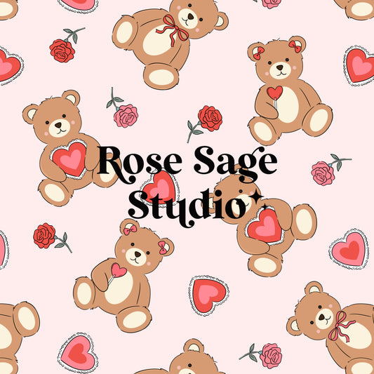 Valentine’s Teddy Bears Seamless File