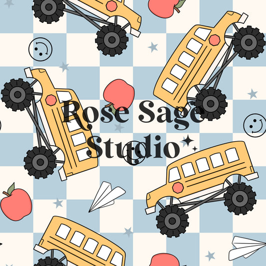 Monster Truck School Bus Seamless File