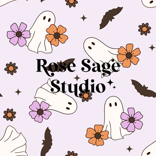 Halloween Floral Ghosts Seamless File