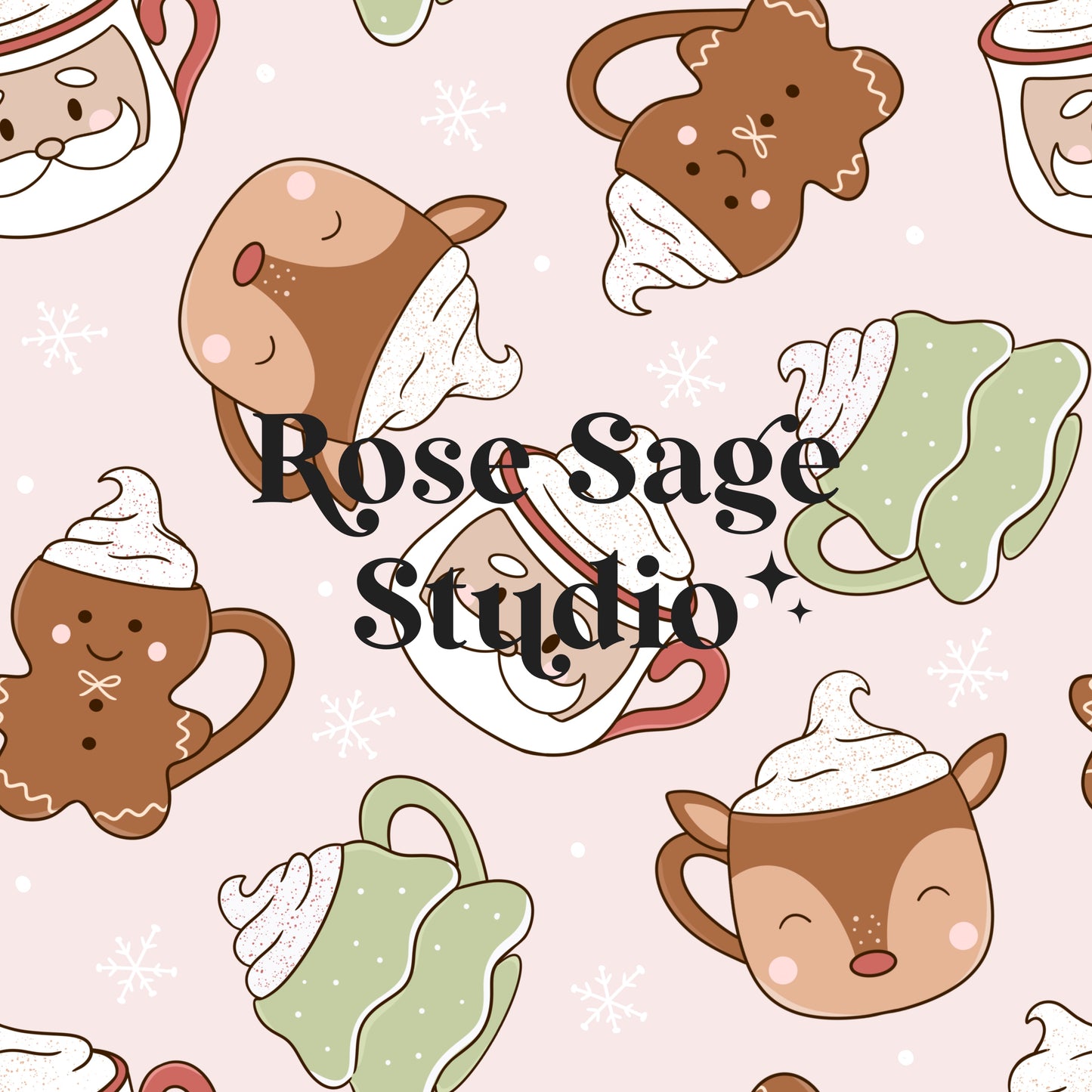 Pink Christmas Mugs Seamless File