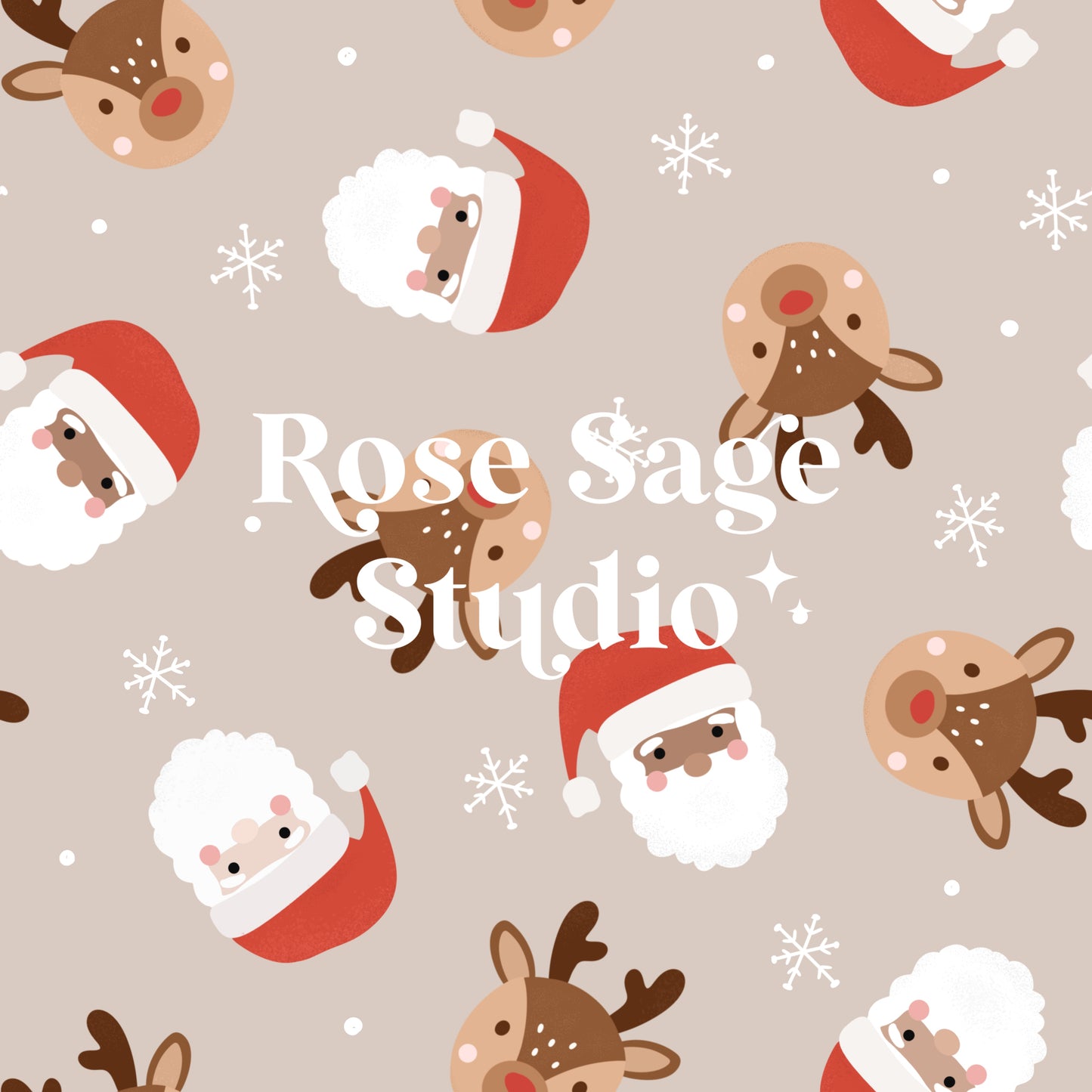 Christmas Santa and Reindeer Seamless File