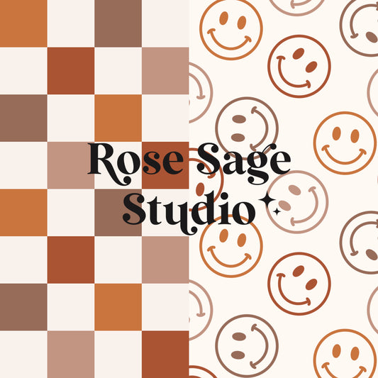 Fall Smile Face Seamless Pattern Bundle