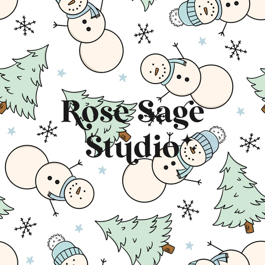 Winter Snowmen Seamless Pattern File