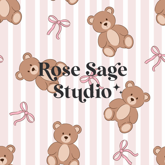 Teddy Bears and Bows Seamless File