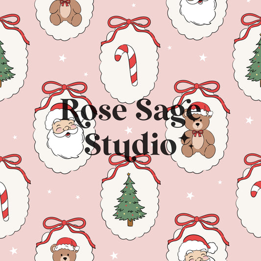 Pink Christmas Frames Seamless File