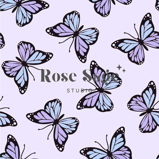 Purple Butterfly Seamless Pattern, Monarch Butterfly Seamless Pattern, Butterfly Seamless Digital Pattern Paper Design