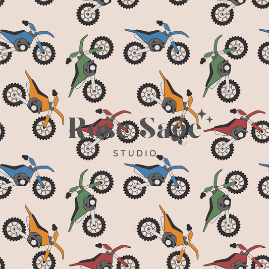 Dirt Bike Seamless Digital Pattern, Motor Bike Seamless Pattern File, Bikes Seamless Pattern Design, Boy Seamless Pattern File