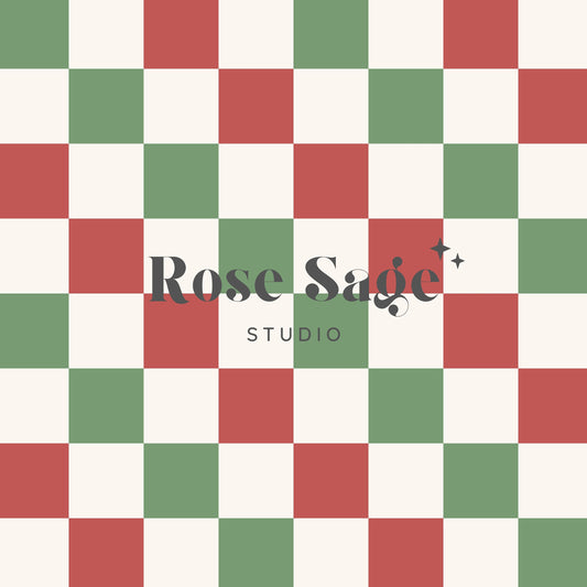 Red Green Checkered Seamless Pattern, Christmas Checkered Seamless File, Muted Red Green Checker Pattern Design