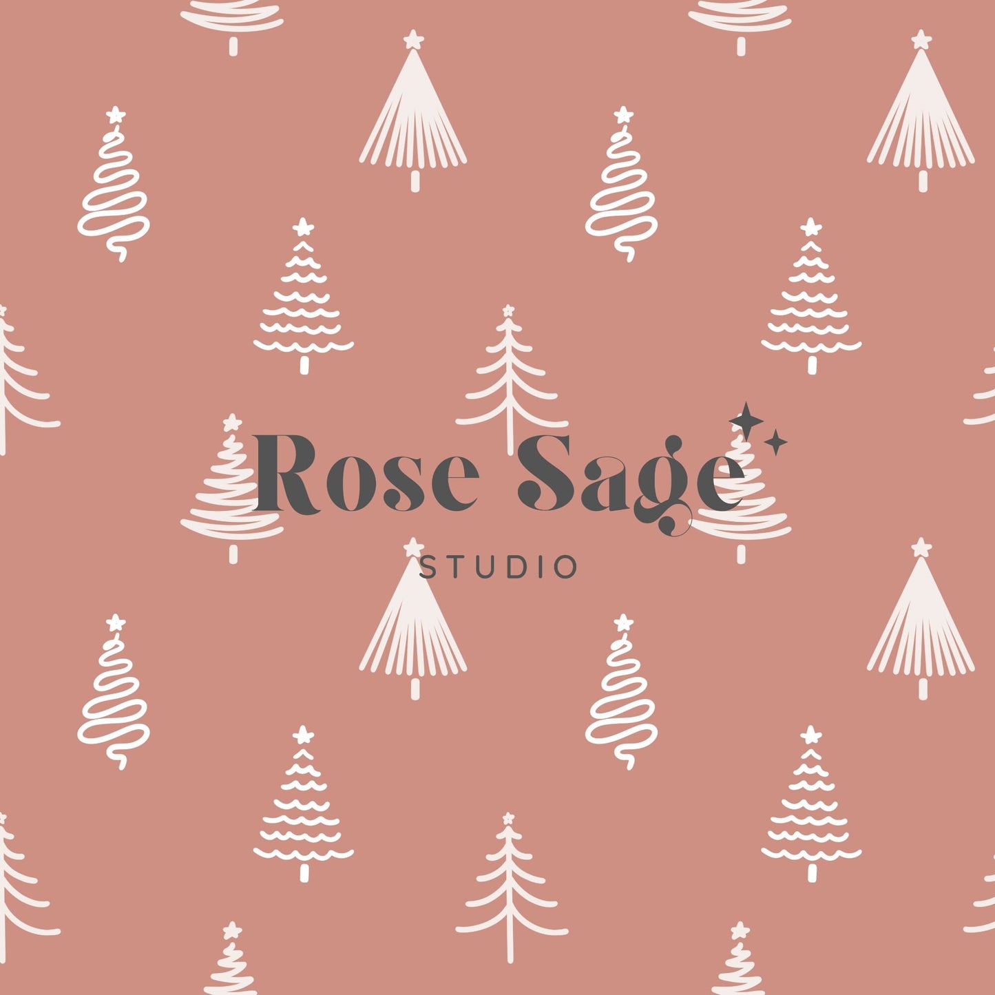 Boho Christmas Trees Seamless Pattern, Pink Christmas Seamless Pattern, Girl Christmas Seamless Pattern File, Fabric Repeat Pattern