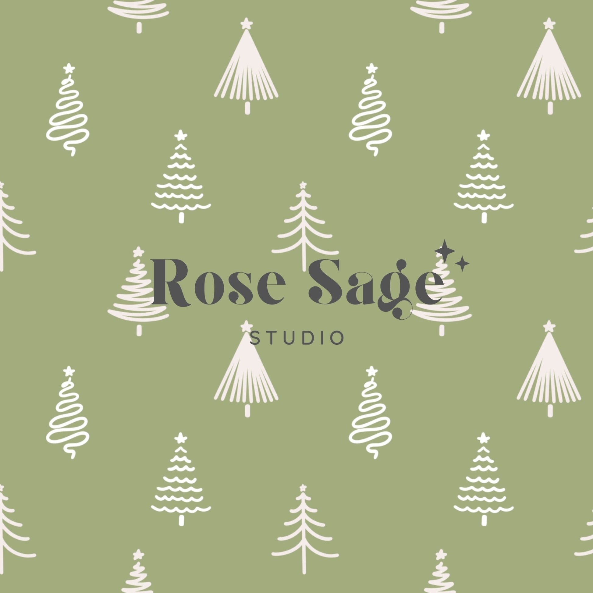 Boho Christmas Trees Seamless Pattern, Muted Green Christmas Seamless Pattern, Neutral Christmas Seamless Pattern File, Fabric Pattern