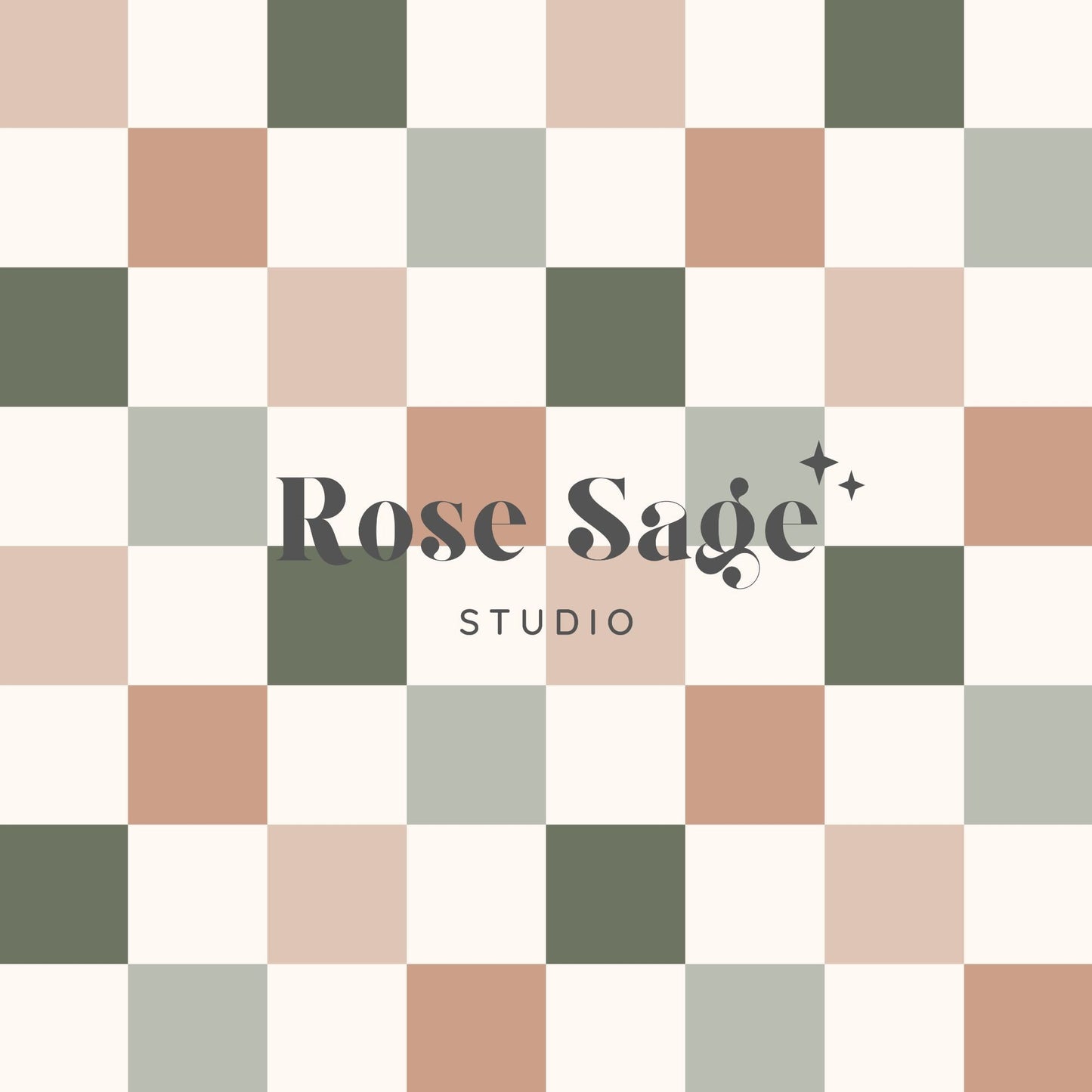 Boho Checkered Seamless Digital Pattern, Checkerboard Seamless File, Beige Green Tan Checkered Pattern, Neutral Boy Girl Seamless File