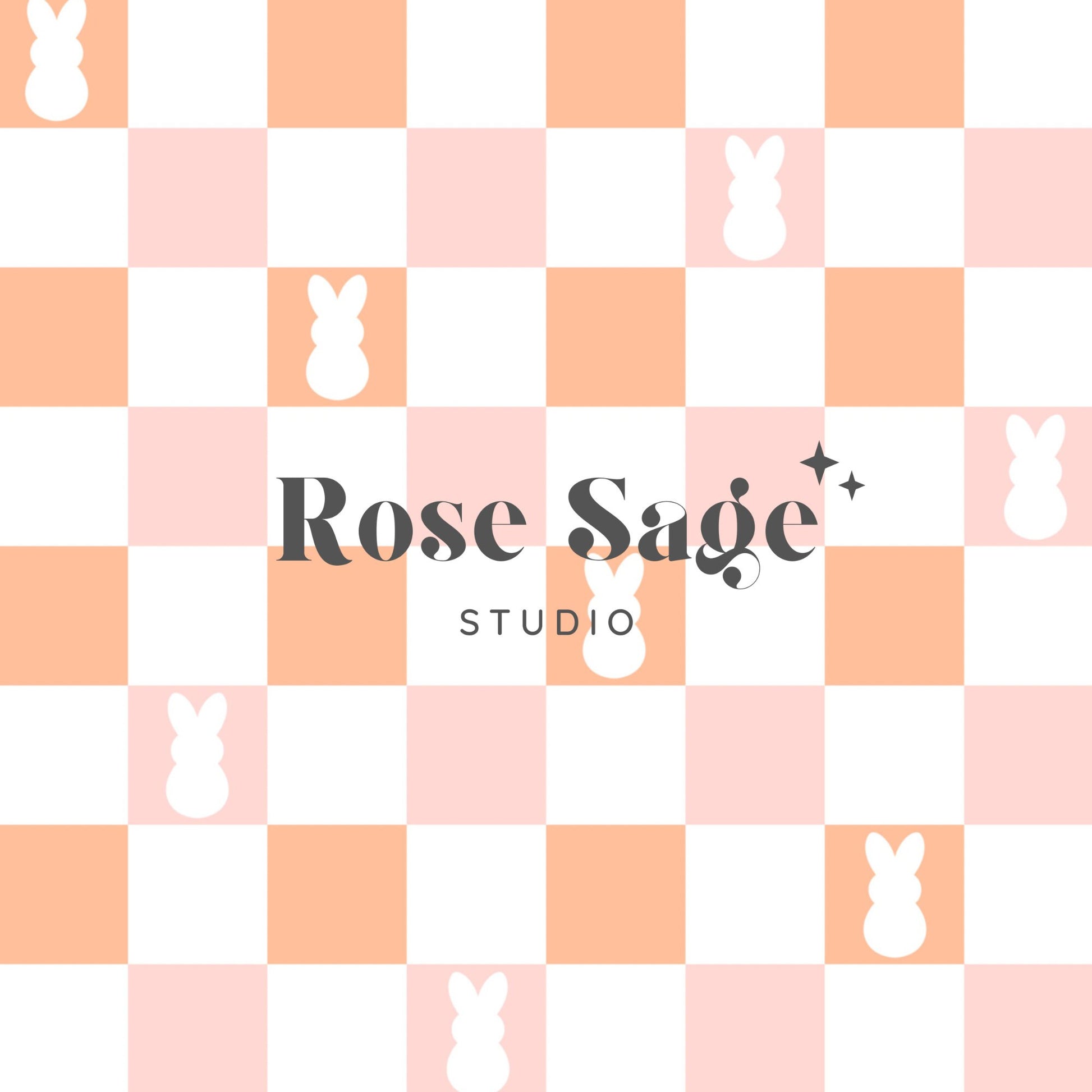 Easter Bunny Checkered Seamless File, Easter Pastel Bunny Checker Seamless Pattern, Girl Easter Spring Seamless Pattern, Pink Orange Checker