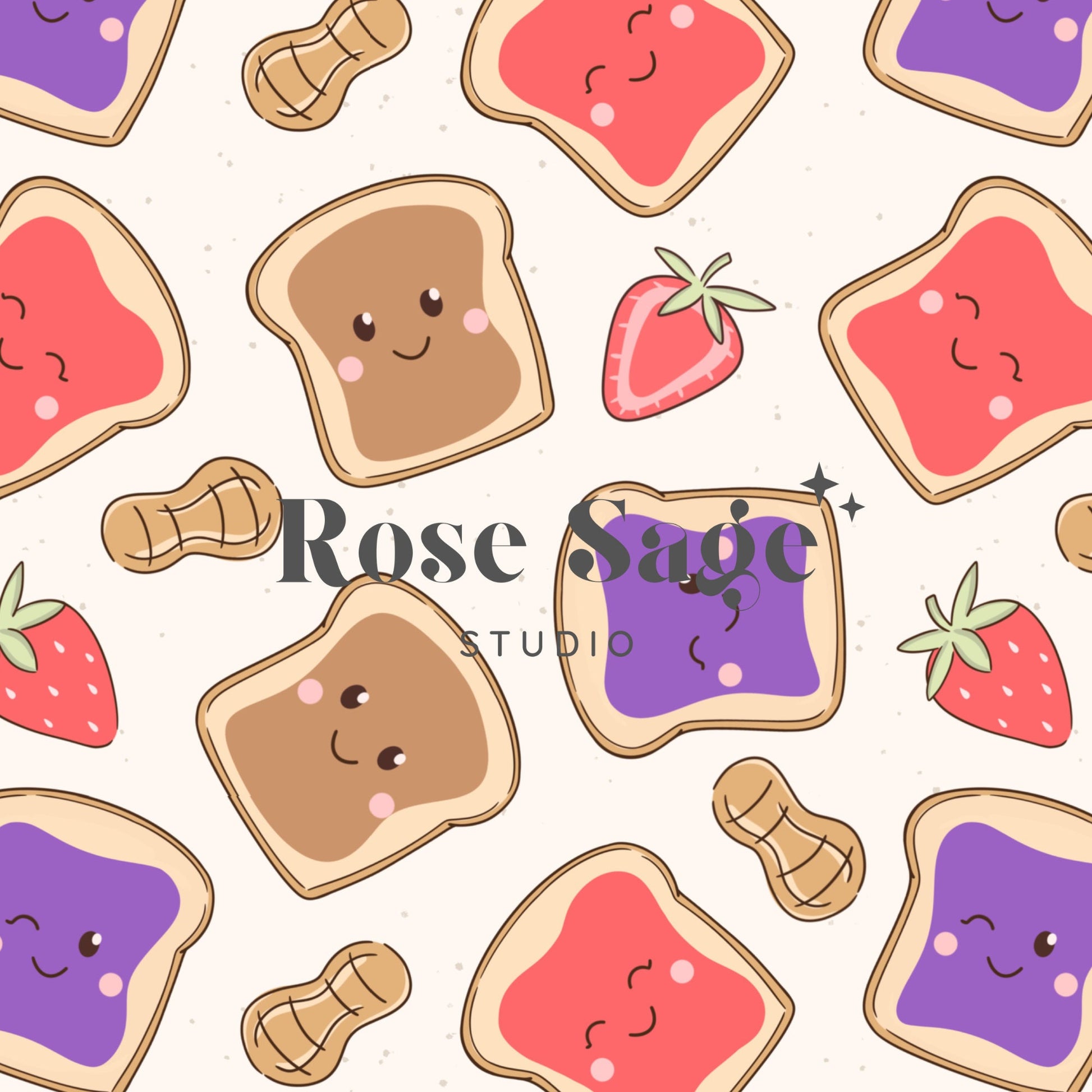 Peanut Butter and Jelly Seamless Pattern, Sandwich Seamless Surface Pattern, Boy Girl Seamless File