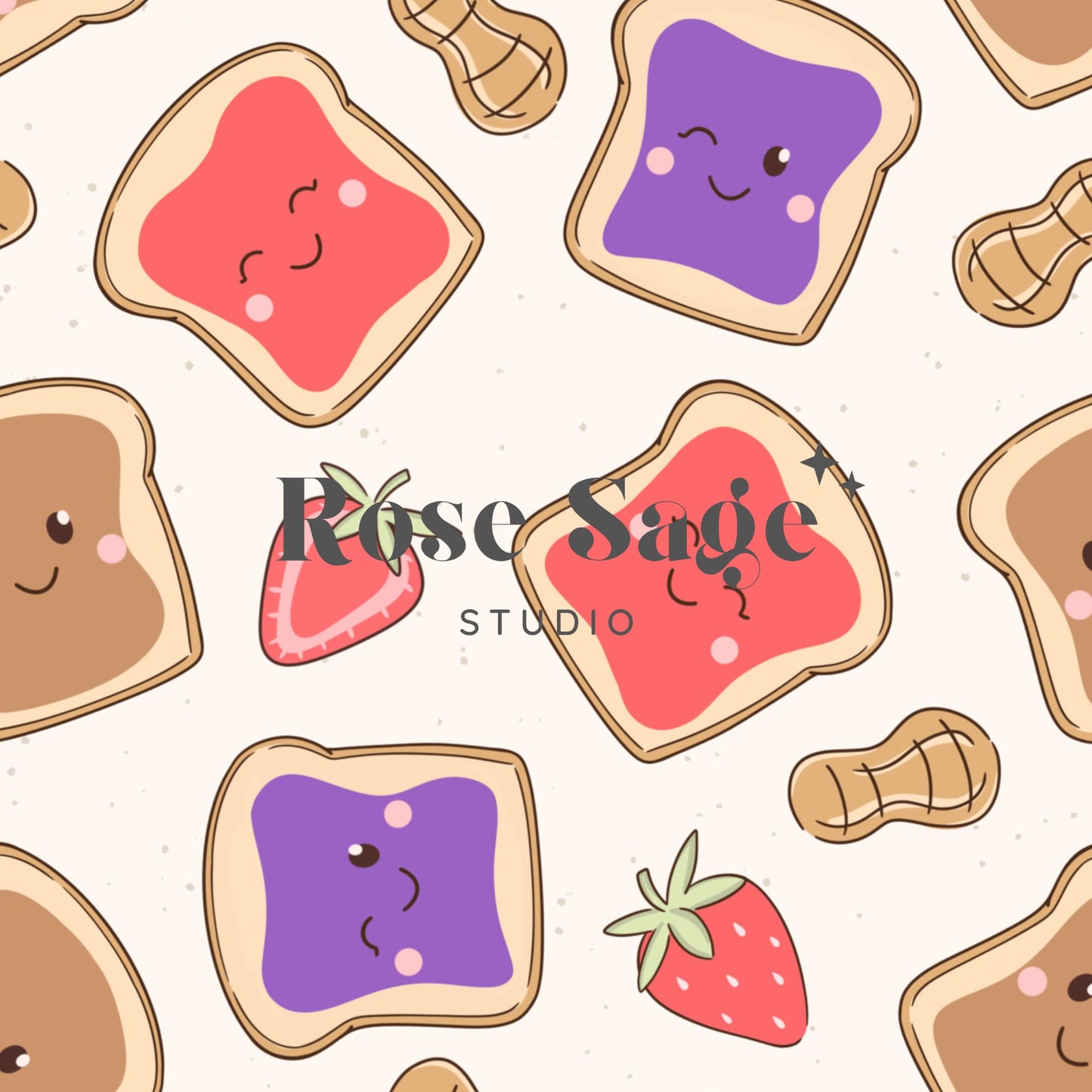 Peanut Butter and Jelly Seamless Pattern, Sandwich Seamless Surface Pattern, Boy Girl Seamless File