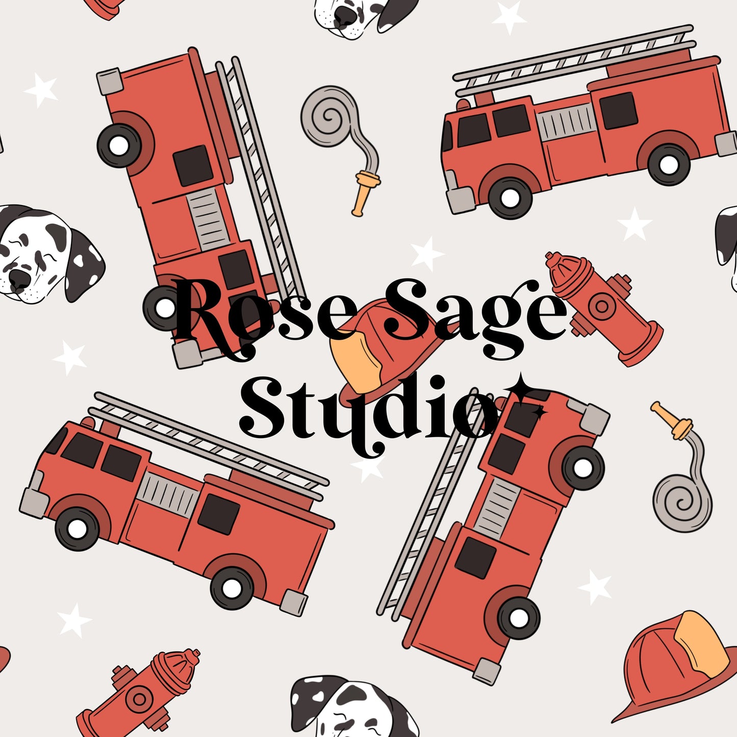 Firetruck Seamless Pattern